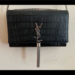 YSL Crocodile Tassel Cross Body Purse